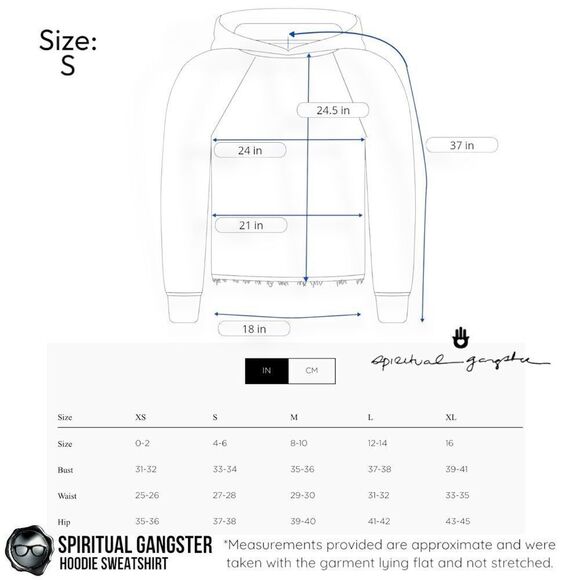 SPIRITUAL
GANGSTER WOMEN’S COTTON GIVE LOVE RAGLAN HOODIE SWEATSHIRT IN BLACK - Picture 8 of 11